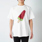 OHAYO CHAHANのスイカバーが食べたいTシャツ(とにかく食べたいver) スタンダードTシャツ