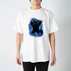 モスクワノマンボウのブルー猫 スタンダードTシャツ