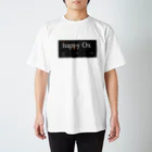 ryo watanabe | 渡辺竜の「happy Ox」タイポグラフィ スタンダードTシャツ