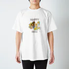 遥ん/犬顔絵　のいぬたち 背景あり Regular Fit T-Shirt