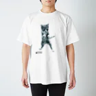 猫写真家　森永健一 にゃんこ屋 SUZURIストアのニャンコボクサー白黒タイプ スタンダードTシャツ