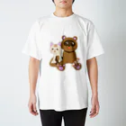 Secret gardenのたぬきとにゃんこ Regular Fit T-Shirt