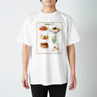 びすこっていの喫茶店メニューとまるまるつるっとしたうさぎ スタンダードTシャツ