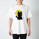 夢見る柴犬のCherry-Blossom-Moon Regular Fit T-Shirt