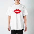 多摩市民のセクシーな唇(鮮やかなレッド) スタンダードTシャツ