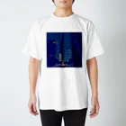 メンタルつらつらと夜景のShinjyuku-blue (park ver.) Regular Fit T-Shirt