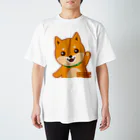 ぶよごんたショップの柴犬「ムサシ」腕上げポーズ スタンダードTシャツ