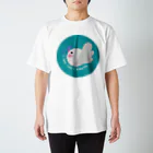 文鳥屋さんの1型糖尿病文鳥デザインロゴマーク Ver.グリーン スタンダードTシャツ