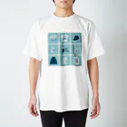 Teal Blue CoffeeのTealBlueItems _Cube BLUE Ver. Regular Fit T-Shirt