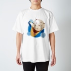 雑貨屋きゅう＠suzuri支店のアイスとぺんぎん Regular Fit T-Shirt