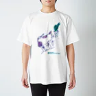 まるよし絵画教室のサボテンと猫 Regular Fit T-Shirt