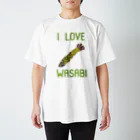 ゆるい猫ちゃんSHOPのI LOVE WASABI スタンダードTシャツ