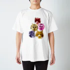 猫沢太陽の５色の猫団子 スタンダードTシャツ