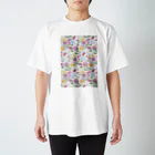 stica patterns.のパステル花畑のパターン スタンダードTシャツ