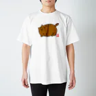 ニャポハウス（NEKO）のデブ猫ニャポポさん(ハンコ) スタンダードTシャツ