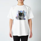 Crazy❤︎for Maincoon 猫🐈‍⬛Love メインクーンに夢中のメインクーン　❤︎ ブラックスモーク Regular Fit T-Shirt