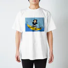 今日もまっこと青い空❗の土佐の高知 坂本龍馬 まっことゆる～い竜馬Ｔシャツ 【Ryoma波にのる！】 スタンダードTシャツ