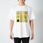 Teal Blue CoffeeのTealBlueItems _Cube YELLOW Ver. Regular Fit T-Shirt