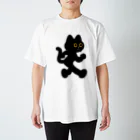 嶌星堂の飛び出し坊や猫 黒猫 スタンダードTシャツ