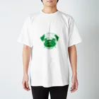 パグ母雑貨店のグリーンパグ3040グッズ スタンダードTシャツ