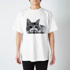 キジトラ白ハチワレ猫だらけ！！のキジトラハチワレ白猫さん〜モノクロver Regular Fit T-Shirt