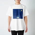 neco7tu(ねこなつ)のクジラくんと星空 Regular Fit T-Shirt