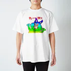 ジョイテックストアのサイケデリックねこうさぎ Regular Fit T-Shirt