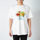 しんま みさんの純喫茶ブルーラビット　プリンアラモード(正面) Regular Fit T-Shirt