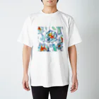 はなのすみれの金魚とオカメちゃんの風鈴の波 Regular Fit T-Shirt