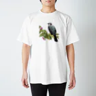 野鳥生活のヒヨドリとさくらんぼ Regular Fit T-Shirt