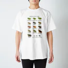 さちこの生物雑貨の日本のカエル13種(文字緑) 티셔츠
