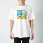 ❁みい❁の砂浜で遊ぶうさぎ Regular Fit T-Shirt