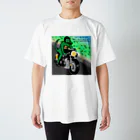 alligator_artのバイクに乗る鰐 スタンダードTシャツ