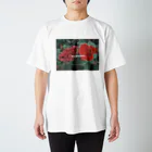 ぴぴぴ わーくすの赤い仲良しお花のTシャツ スタンダードTシャツ