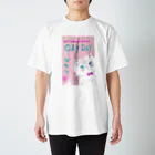 wokasinaiwoのセカイとネコ（ピンク） スタンダードTシャツ