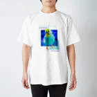 むーむー小屋のちびちゃんです！　セリフ付き青背景 Regular Fit T-Shirt