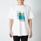 むーむー小屋のちびちゃんです！セリフ付きパステルカラー背景 Regular Fit T-Shirt