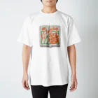 dbqpのボックスロゴ チートデイ バスケットボール ピザ Box logo Cheat day Basketball Pizza Regular Fit T-Shirt