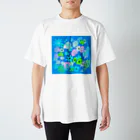 洋ナシくんSHOPのブルーフラワー Regular Fit T-Shirt