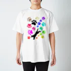 おっ!?とうふ屋さんのNO.46｢猫と足跡｣ Regular Fit T-Shirt