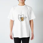 グリヴェール森の雑貨のねこ【白】 スタンダードTシャツ