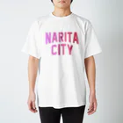 JIMOTOE Wear Local Japanの成田市 NARITA CITY ロゴピンク Regular Fit T-Shirt