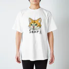 仙狸ちゃんねるの仙狸くんノーマル顔　猫 スタンダードTシャツ