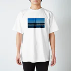 3㌢の水平線と白線二本 スタンダードTシャツ