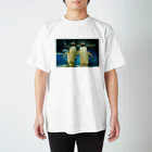 ペンギンの写真のジェンツーペンギン　写真　リアル　仲良し スタンダードTシャツ