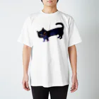 千里猫人形店の群青色の猫 スタンダードTシャツ