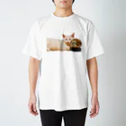 adoama HOUSEの球体ねこ /文字あり Regular Fit T-Shirt