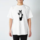 silhouettetshirtのうさぎシルエットデザイン Regular Fit T-Shirt