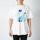 クロフミのまったりショップの狼&ギター　夏江奏丞のグラデーション 티셔츠