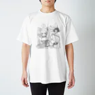 はくさいの直売所のSketch Girl(モノクロ) スタンダードTシャツ